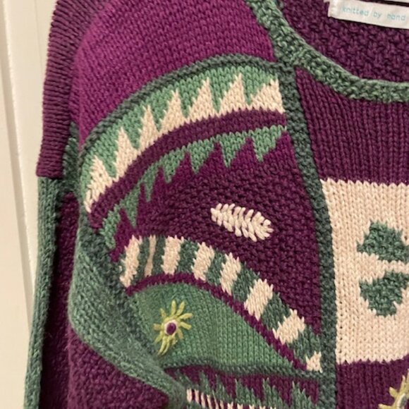 Segrets Sun Prints Hand Knit Vintage Sweater Women's Size Medium - Picture 4 of 13